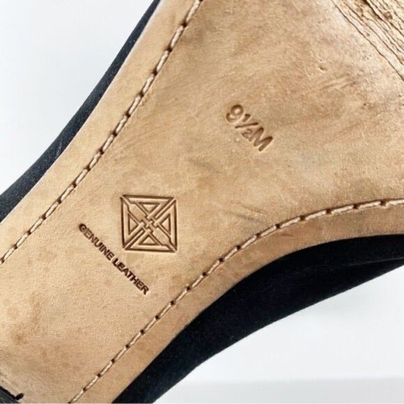 Antonio Melani Jessay Black Suede Leather Lace Up Block Heel Sandals Size 9.5 - Picture 13 of 14